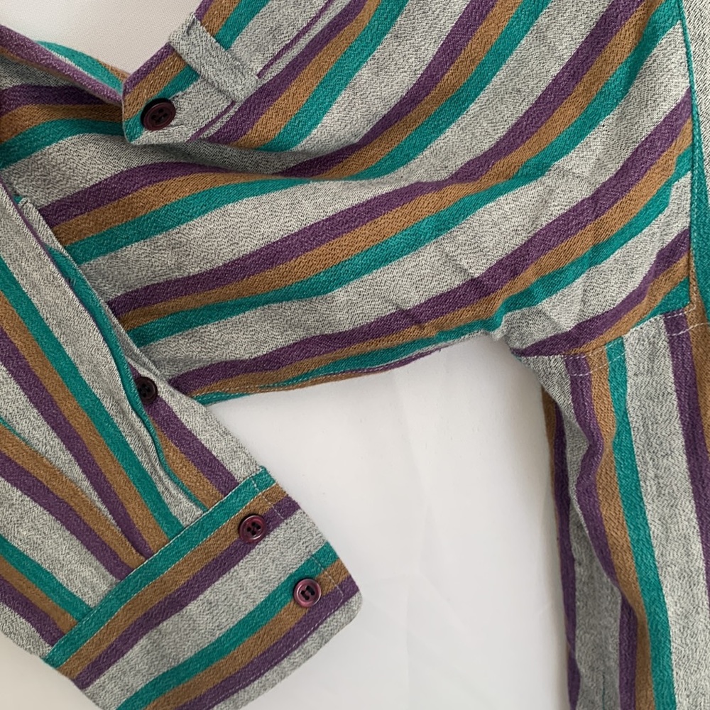 Isabel Marant Striped Midi Dress in Teal, Purple, Brown - Picture 3 of 14